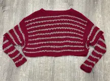 Free People Over Easy Striped Open Chunky Cropped Sweater