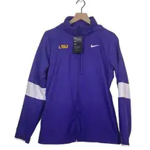 Nike Dri-Fit LSU Tigers Purple Full Zip Practice Hoodie Jacket Women Medium NEW