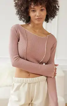 Out From Under Bella Thermal Seamed Long Sleeve Top Size Medium