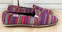 Vans Serape Southwestern Stripe Dri Lex Canvas Slip On Loafers 7