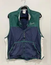 Nike  Vintage Windbreaker Jacket Vest Running Full Zip Size Large