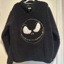 Disney Nightmare  Before  Christmas Sz: XL Jack Skellington  Black Fuzzy Sweater