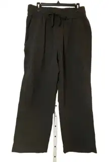 Everlane Women's Black Wide-Leg Ankle Work Pants Size L‎ with Drawstring Closure