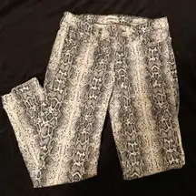 Snakeskin Print Skinny Jeans 