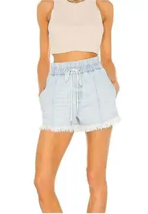 Pistola  Cooper Paperbag Shorts Womens Light Wash Blue RawHem Denim Sz XS Revolve