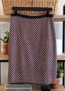 Talbots Wool Blend Jacquard Woven Career Pencil Skirt, 6