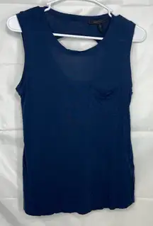 EUC‎ BCBGMAXAZRIA women’s dark blue cutout sleeveless relaxed tank top small