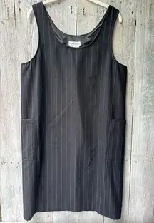 Women’s Harve Bernard Sleeveless Pinstripe Shift Dress 100% Wool Size 10