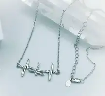 Dragonfly EKG Heartbeat Sterling Silver Necklace