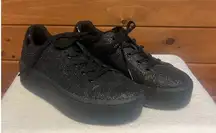 Skechers Plateau Glitter Platform Lace-Up "Fairy Dusted" sneakers Black Sz 9 NWO