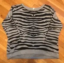 Black & Grey Zebra print crop sweatshirt