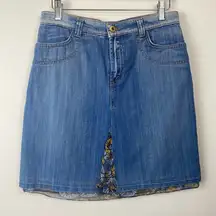 D&G Mixed Media Retro Denim Skirt Sz 40/4