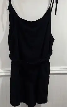 City chic overalls short romper adjustable ties 16 NEW black pockets