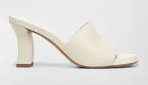 Vince Lulu Leather Mule Sandals Marble Cream Size 9.5 NWOB Timeless Chic Sleek