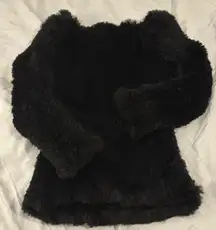 Black Rabbit Fur Formal Sweater