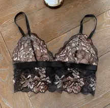 NWT Under Projection Black/ Nude Lace Bra Size Small
