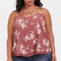 Torrid Sophie Chiffon Strappy Swing Cami Blouse Size 2XL