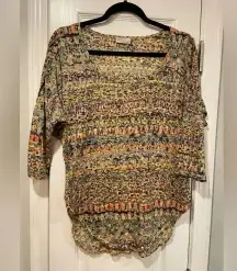 Feather Clothing Soft Brushed Cotton Dolman Sleeve Scoop Neck Top Size M