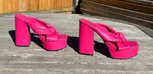 Open Edit‎ Kaia Knot Platform Sandals in pink rouge size 7 spring summer preppy