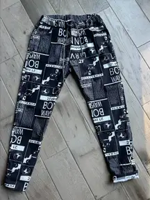 NWOT! Trendy Black Graphic Joggers