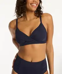 Sea Level Swim NWT Twist Front DD/E Bandeau Bikini Top - Night Sky