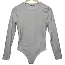 Abercrombie & Fitch Soft A&F White Crew Neck Long Sleeve Bodysuit Size Small S
