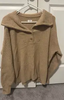Aerie Brown Waffle Knit Sweater and Pant Matching Set