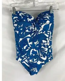 Sea Level Retreat Bandeau Twist One Piece Floral swimsuit Size 10