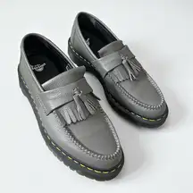 Dr. Martens Adrian Gray Pebbled Leather Tassel Loafers Women’s Size 11