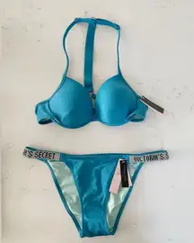 Victoria's Secret  Rhinestone Shine Strap Malibu Fabulous Push Up Bikini Cosmos