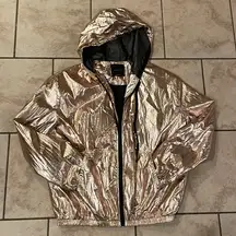 Rose gold zip up hoodie