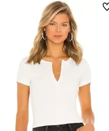 Superdown Jocelyn Button Tee in White