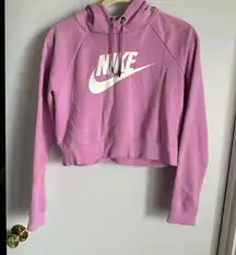 Nike Pink Cropped Graphic Sweatshirt S