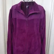 ATHLETIC Works Full Zip Purple Fleece Jacket Size XL