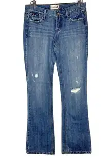 VINTAGE Abercrombie and Fitch Y2K Mid Rise Bootcut Distressed Denim Jeans Size 4