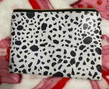 Dalmatian Print Cosmetic Bag Pouch Zippered Makeup Organizer Travel
