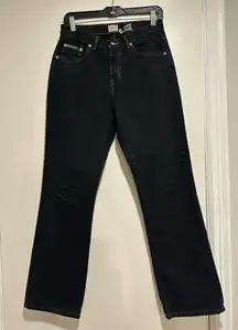 NWOT Calvin Klein Y2k Jeans Sz:4 Easy Fit High Rise Mom Black Denim Straight Leg