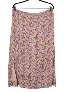 Arula Colorful Floral Print Midi Skirt Size XL Arula Floral Skirt