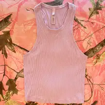 pink cotton ribbed tank top