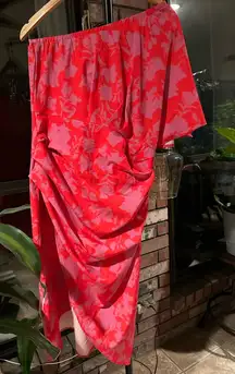 Vibrant‎ Off-Shoulder Floral Dress