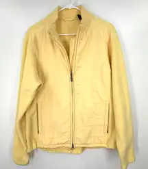 Glen Echo | L | women's Fleece jacket light yellow butter Golf Preppy Quilted