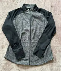 Footjoy Women’s Jacket Heather Gray Black Full Zip‎ Stretch Active Golf Sz L