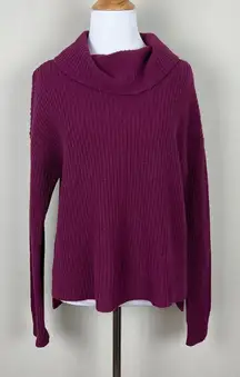 Eileen Fisher‎ Sweater Womens XS Purple Yak Wool Turtleneck Long Sleeve Knit