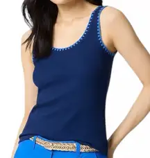 J CREW WOMENS BLANKET STITCH TANK TOP XL COTTON RIBBED