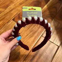 Maroon Pearl Headband. New!