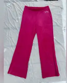 Juicy Couture Pink Bling velour track pants, Size M