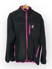 Breast Cancer Awareness Fleece Zip Up Sweater Jacket Womens size 2X Pink Ribbon
