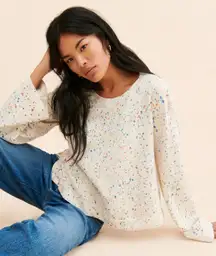 Maeve Anthropologie Jamie Paint Speckled Colorful Crewneck Pullover Cotton Small
