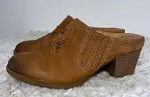 EARTH  Leather Western Slip On Slides Mules Clogs Flats Loafers Shoes SZ 7.5