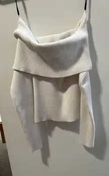 Forever 21 Off-The-Shoulder Sweater White Knit